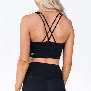 Laki Active Legacy Sports Bra S Black Compression Strappy Back small